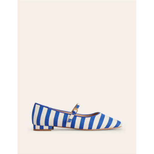 Boden Mary Jane Flats - Bright Blue Stripe