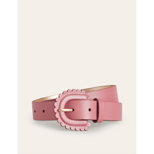 Boden Scallop Buckle Belt - Rose Pink
