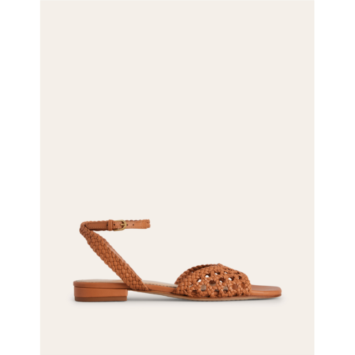 Boden Woven Flat Sandals - Tan