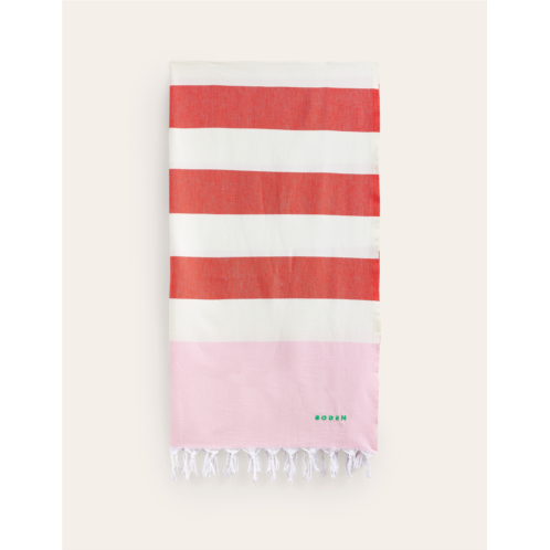 Boden Hammam Towel - Firecracker Orange and Pink