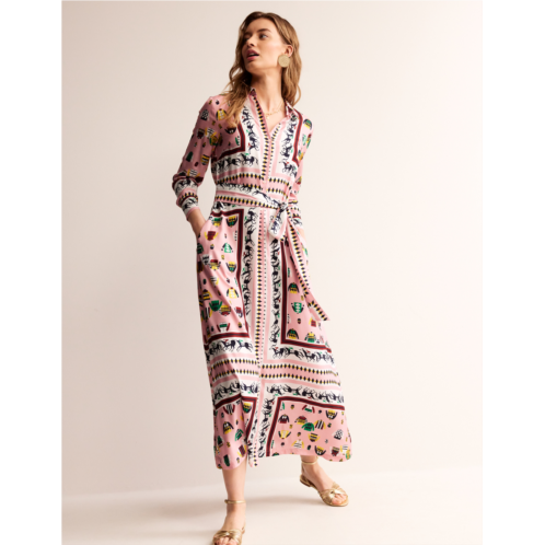 Boden Claudia Maxi Shirt Dress - Chalky Pink, Races