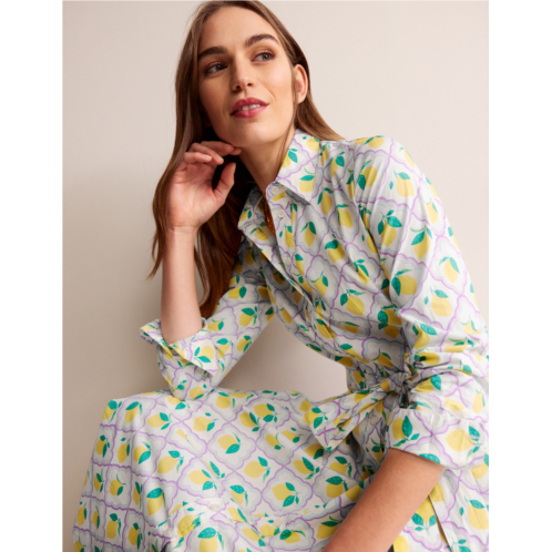 Boden Amy Cotton Midi Shirt Dress - Lavender, Lemon Grove