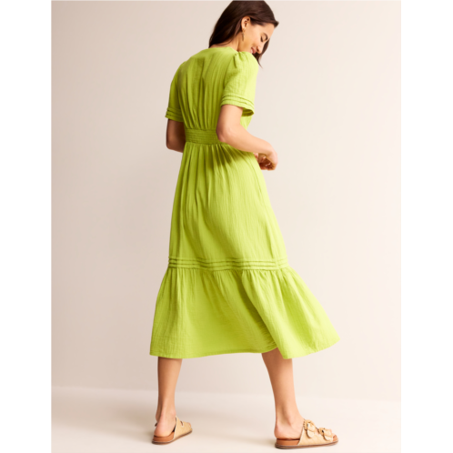 Boden Eve Double Cloth Midi Dress - Chartreuse