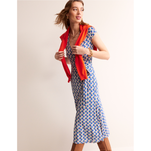 Boden Joanna Cap Sleeve Wrap Dress - Multi, Bloom Sprig