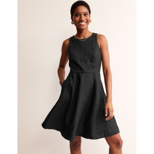 Boden Carla Linen Short Dress - Black