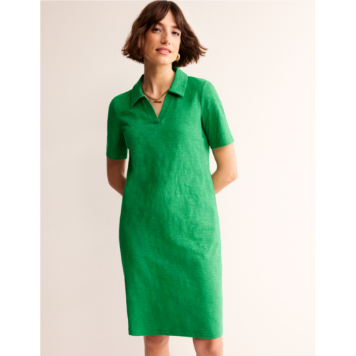 Boden Ingrid Polo Cotton Dress - Green Tambourine