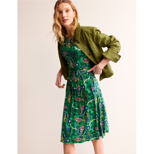 Boden Amelie Jersey Dress - Ming Green, Fantastical