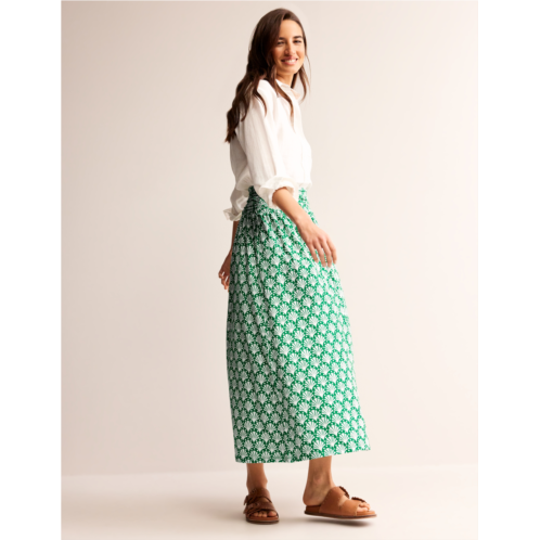 Boden Rosaline Jersey Skirt - Green Tambourine, Shells