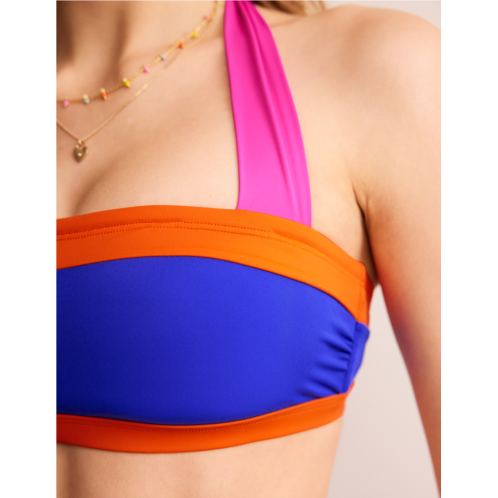 Boden Santorini Bikini Top - Blue/Pink Colourblock