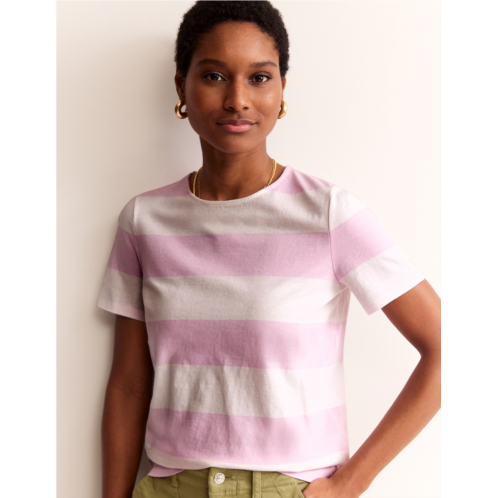 Boden Bea Short Sleeve Breton - Pink Wide Stripe