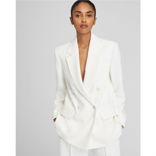 Clubmonaco Relaxed Double Breasted Crepe Blazer