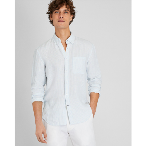 Clubmonaco Long Sleeve Stripe Linen Shirt
