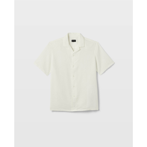 Clubmonaco Short Sleeve Camp Collar Seersucker Shirt