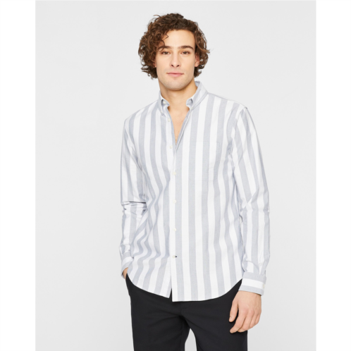 Clubmonaco Long Sleeve Wide Stripe Oxford Shirt