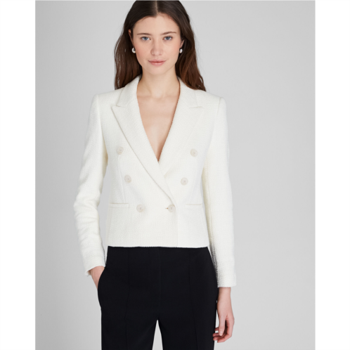 Clubmonaco Textured Cropped Double Breasted Blazer