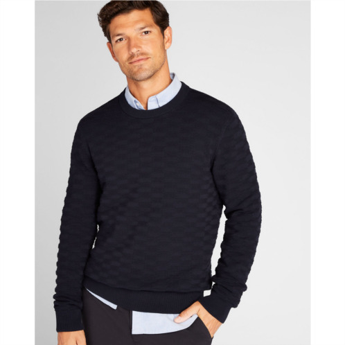 Clubmonaco Plaited Texture Grid Crew Sweater