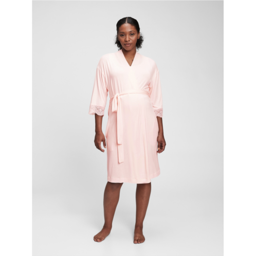 Gap Maternity Lace Trim Robe in Modal
