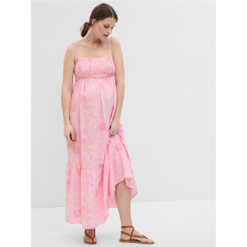 Gap Maternity Smocked Maxi Dress