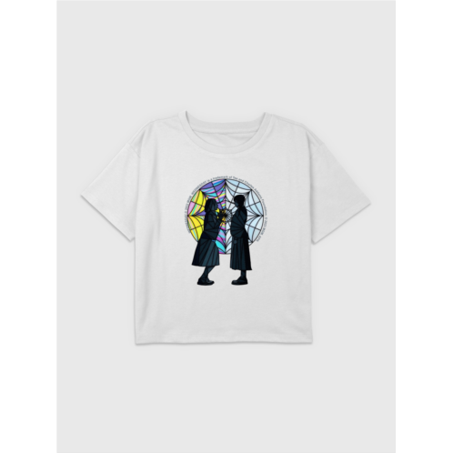 Gap Kids Wednesday Stained Glass Graphic Boxy Crop Tee