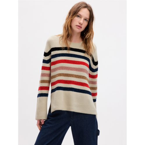 Gap 24/7 Split-Hem CashSoft Stripe Sweater