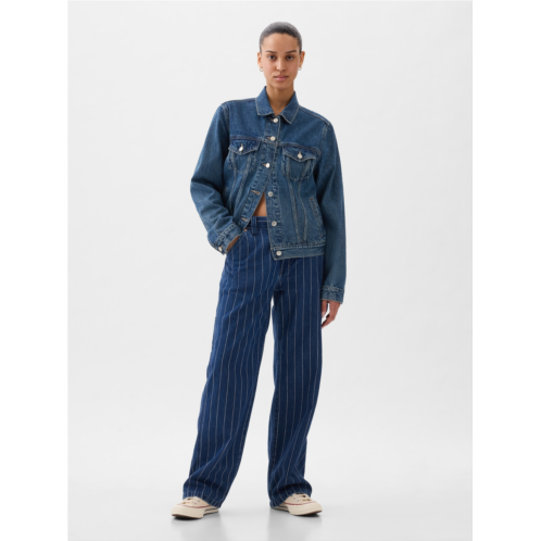 Gap Mid Rise 90s Loose Pinstripe Carpenter Jeans