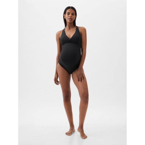 Gap Maternity Wrap V-Neck One-Piece Swimsuit