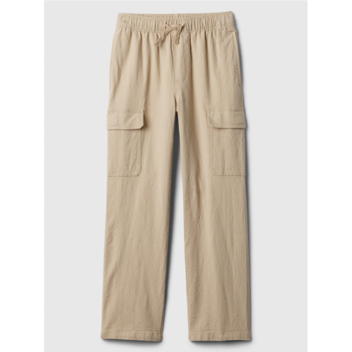 Gap Kids Linen-Blend Pull-On Cargo Pants
