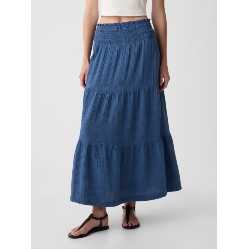 Gap Crinkle Gauze Denim Maxi Skirt