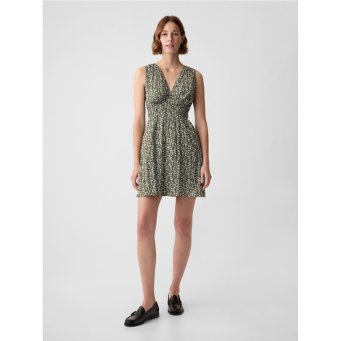 Gap Textured Crinkle Empire Waist Mini Dress
