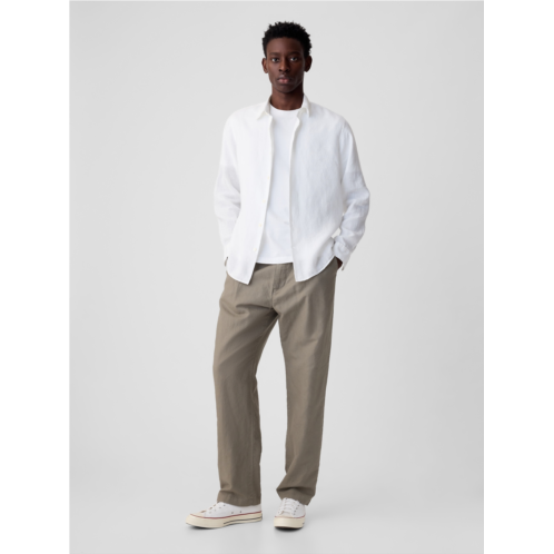 Gap Linen-Cotton Pleated Trousers