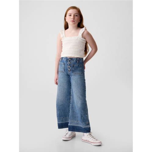 Gap Kids High Rise Stride Wide-Leg Ankle Jeans