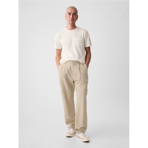 Gap Linen-Cotton Pleated Trousers