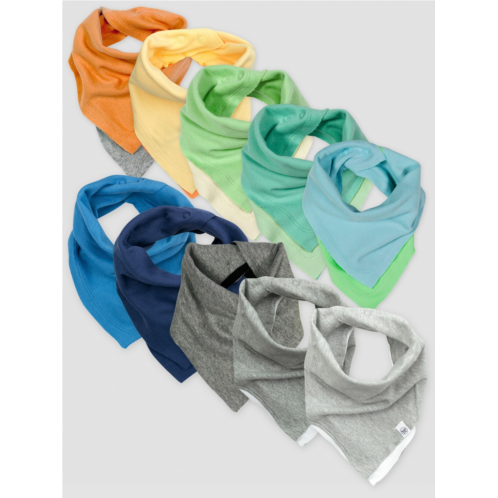 Gap Honest Baby Clothing 10 Pack Organic Cotton Reversible Bandana Bib Burp Cloths