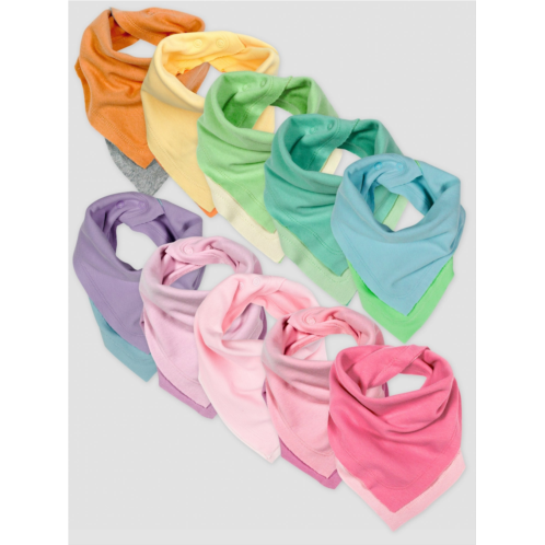 Gap Honest Baby Clothing 10 Pack Organic Cotton Reversible Bandana Bib Burp Cloths
