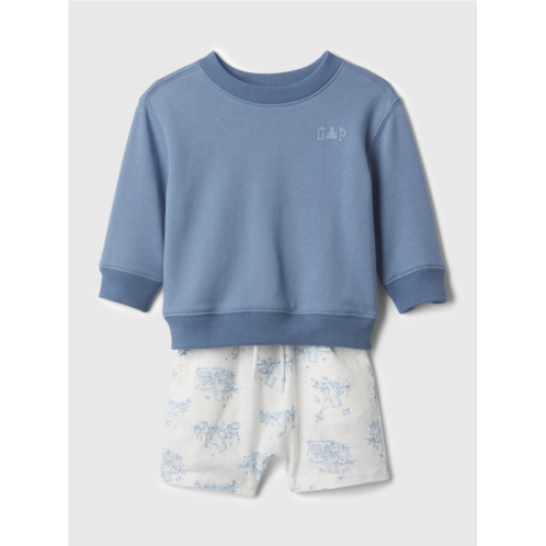 Gap Baby Linen-Cotton Logo Outfit Set
