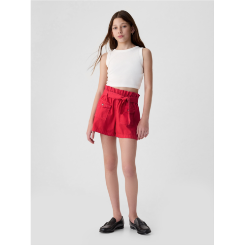 Gap Kids High Rise Paperbag Denim Shorts