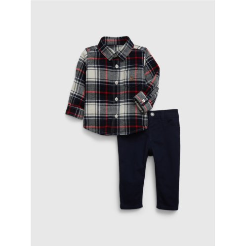 Gap Baby Plaid Outfit Set