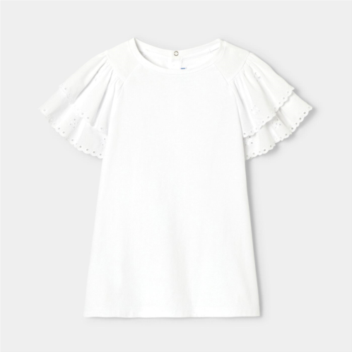 Jacadi Girl T-shirt with ruffled sleeves