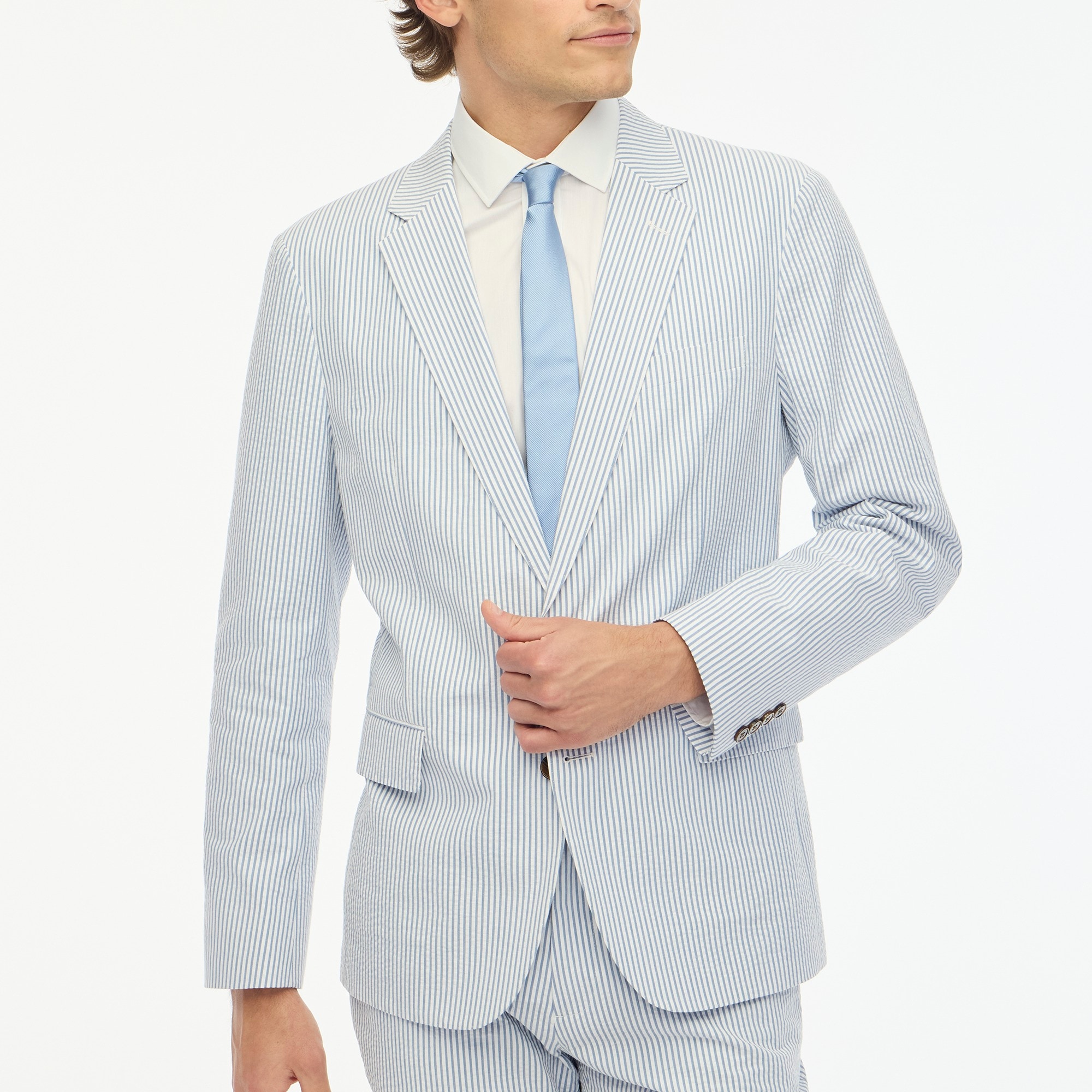 Jcrew Slim unstructured Thompson suit jacket in seersucker