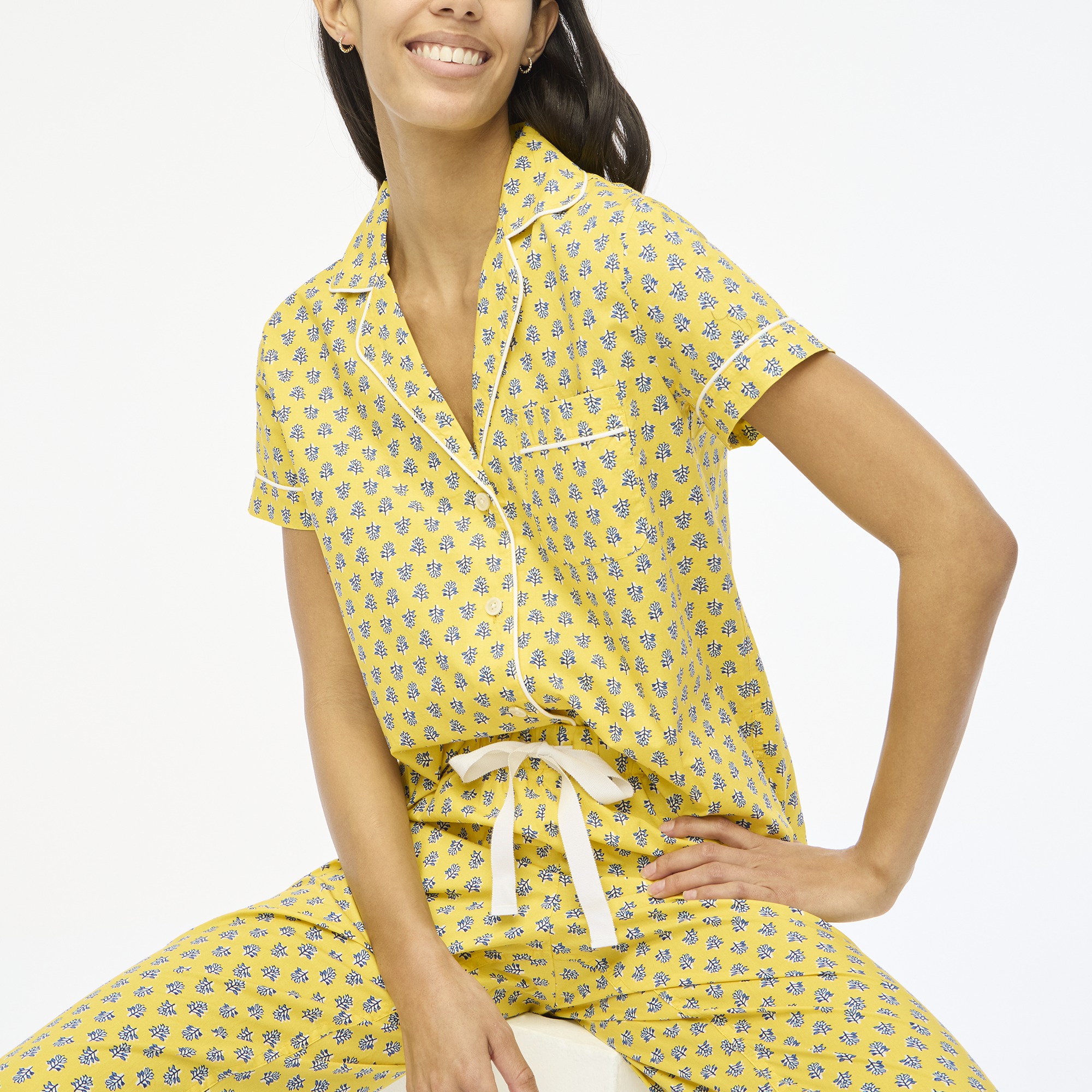 Jcrew Short-sleeve pajama set with cropped pant