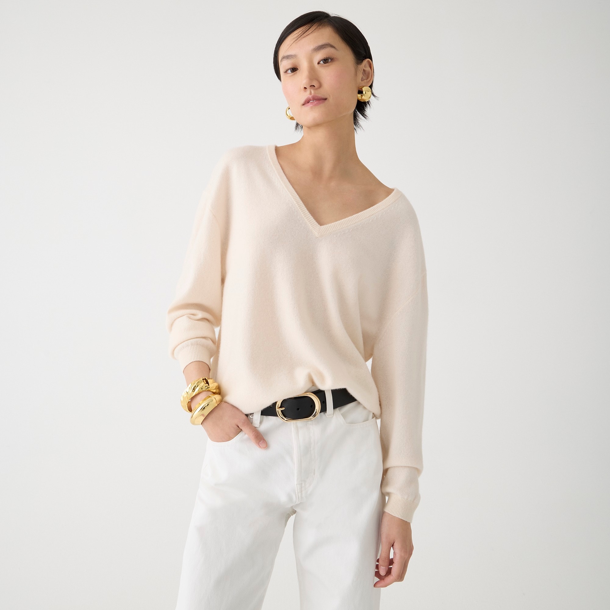 Jcrew Cashmere relaxed V-neck sweater