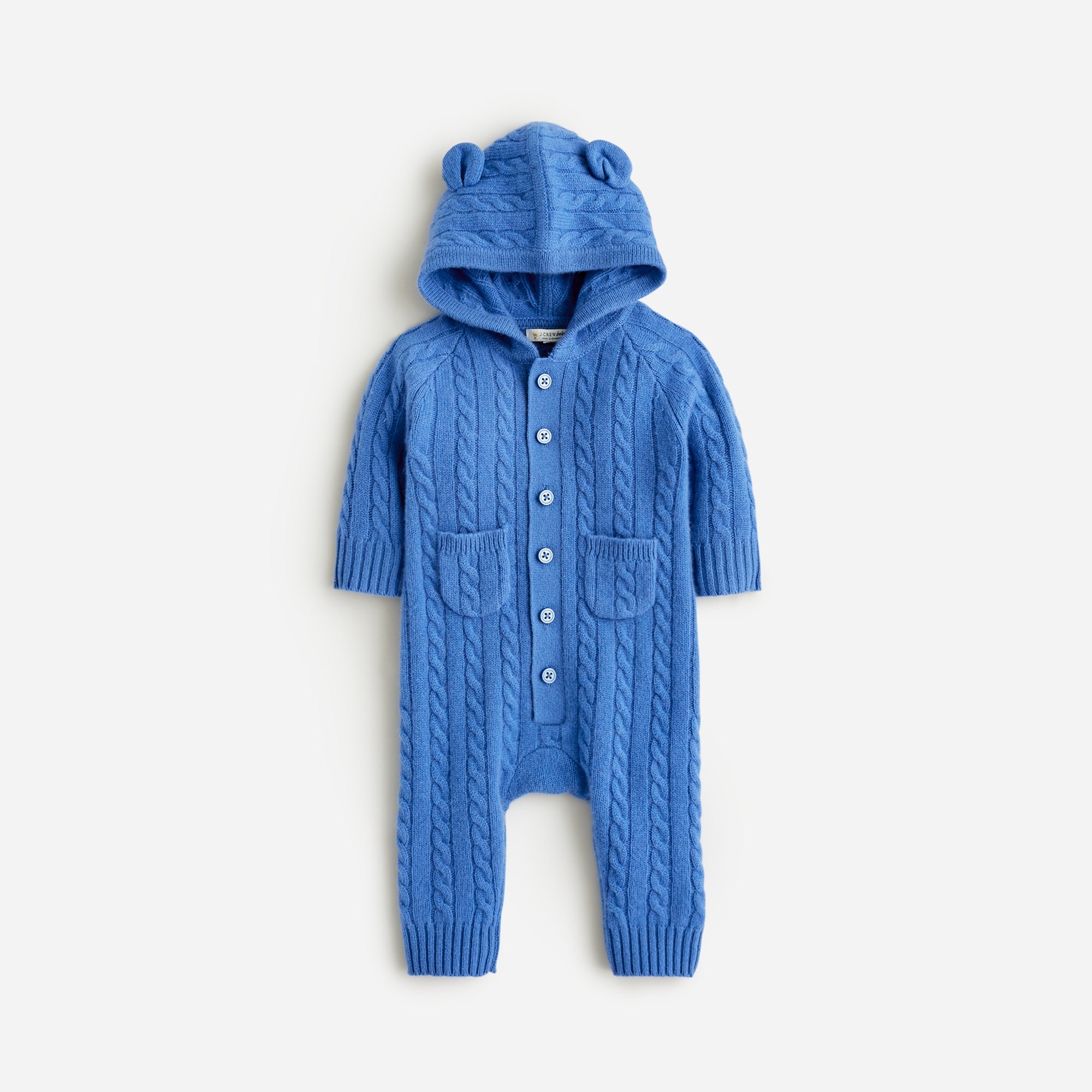 Jcrew Limited-edition baby cashmere cable-knit bear one-piece