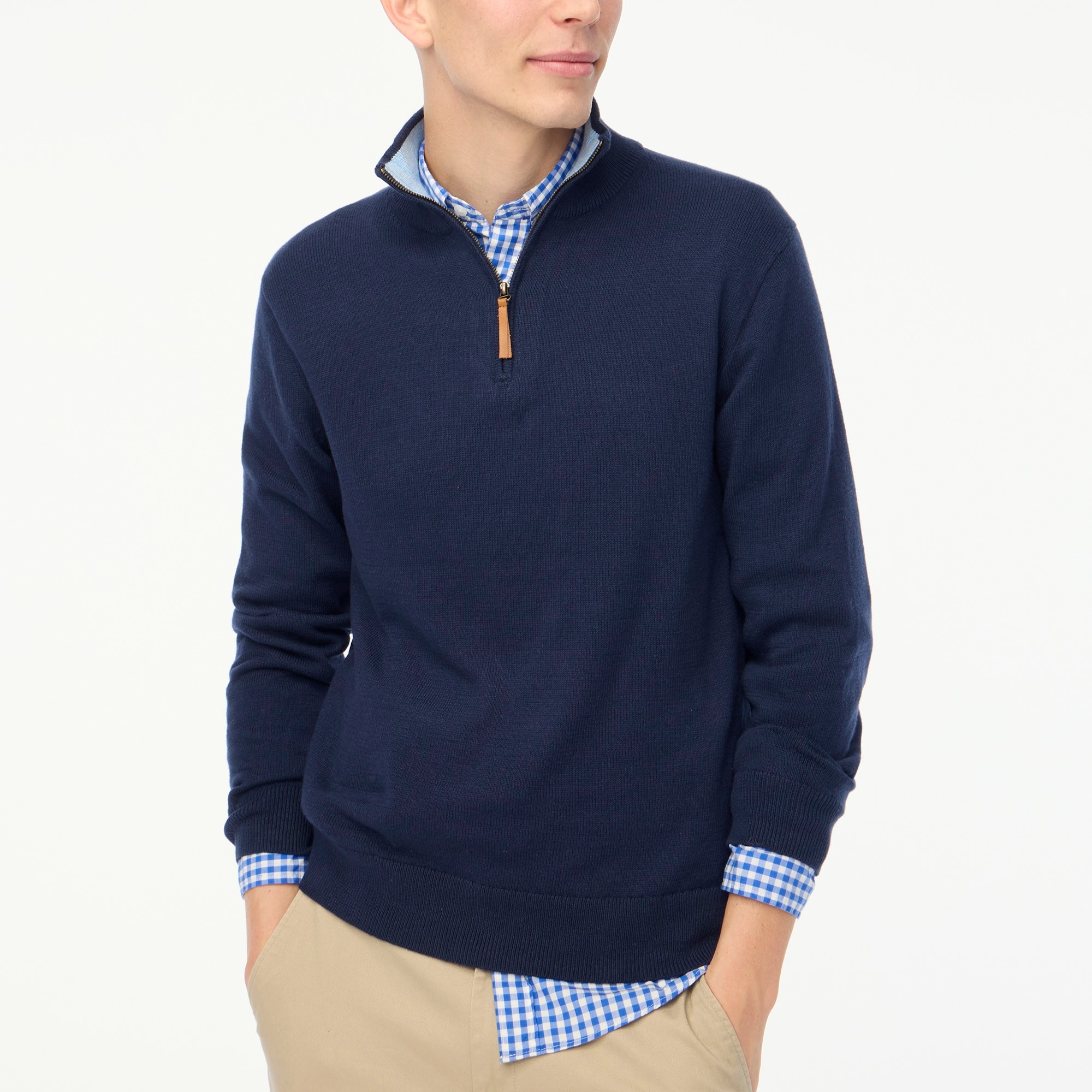 Jcrew Cotton half-zip sweater