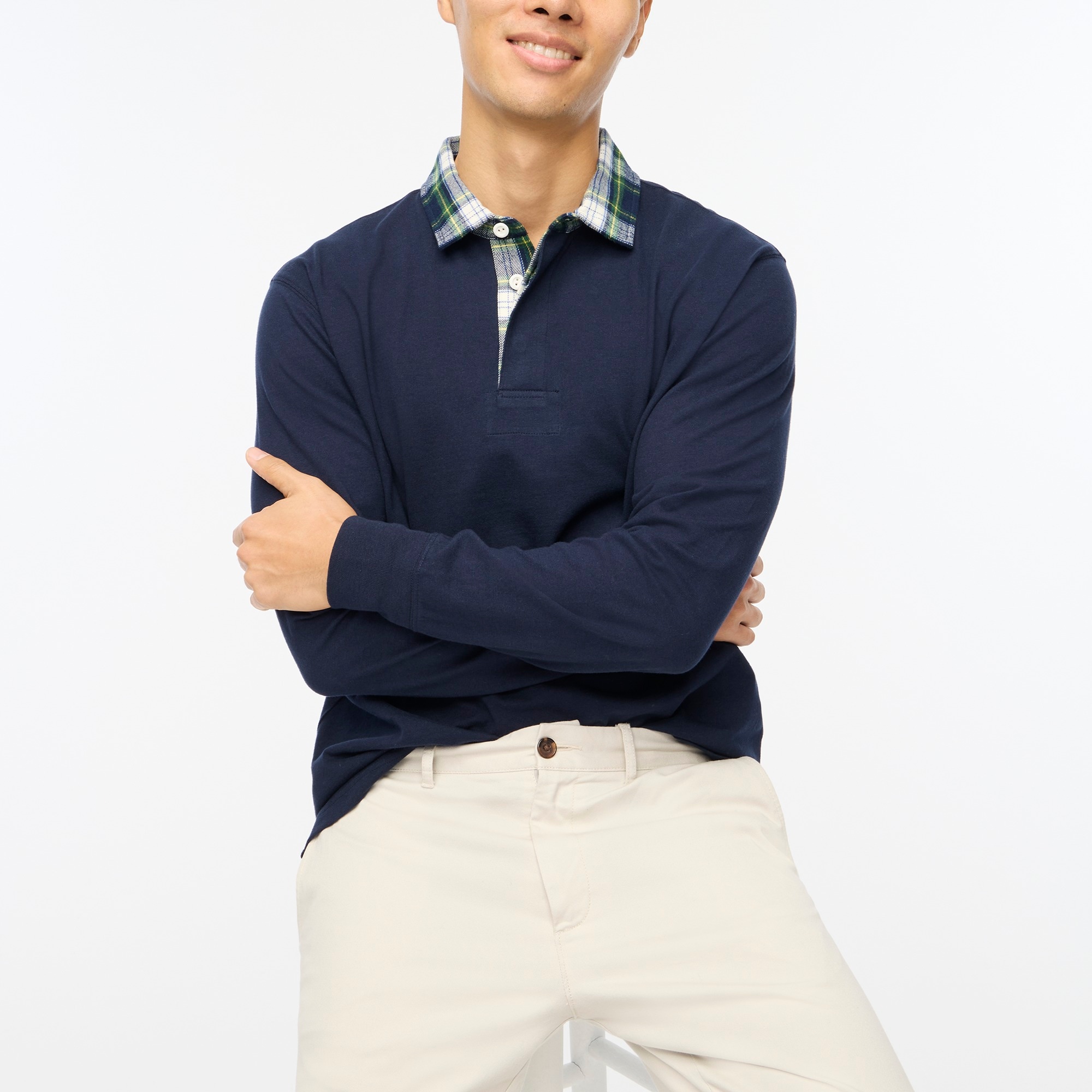 Jcrew Rugby shirt with flannel collar