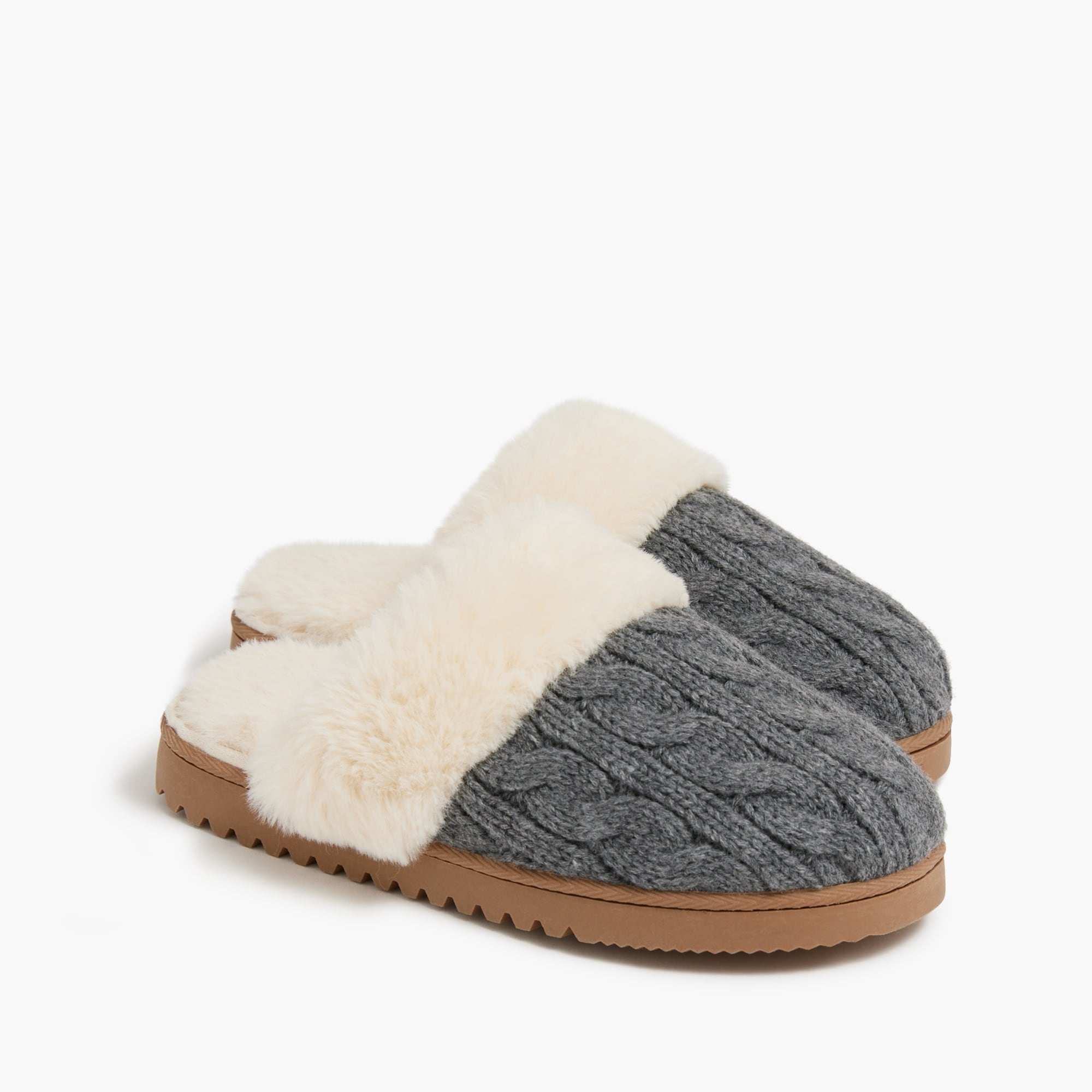 Jcrew Cable-knit scuff slippers