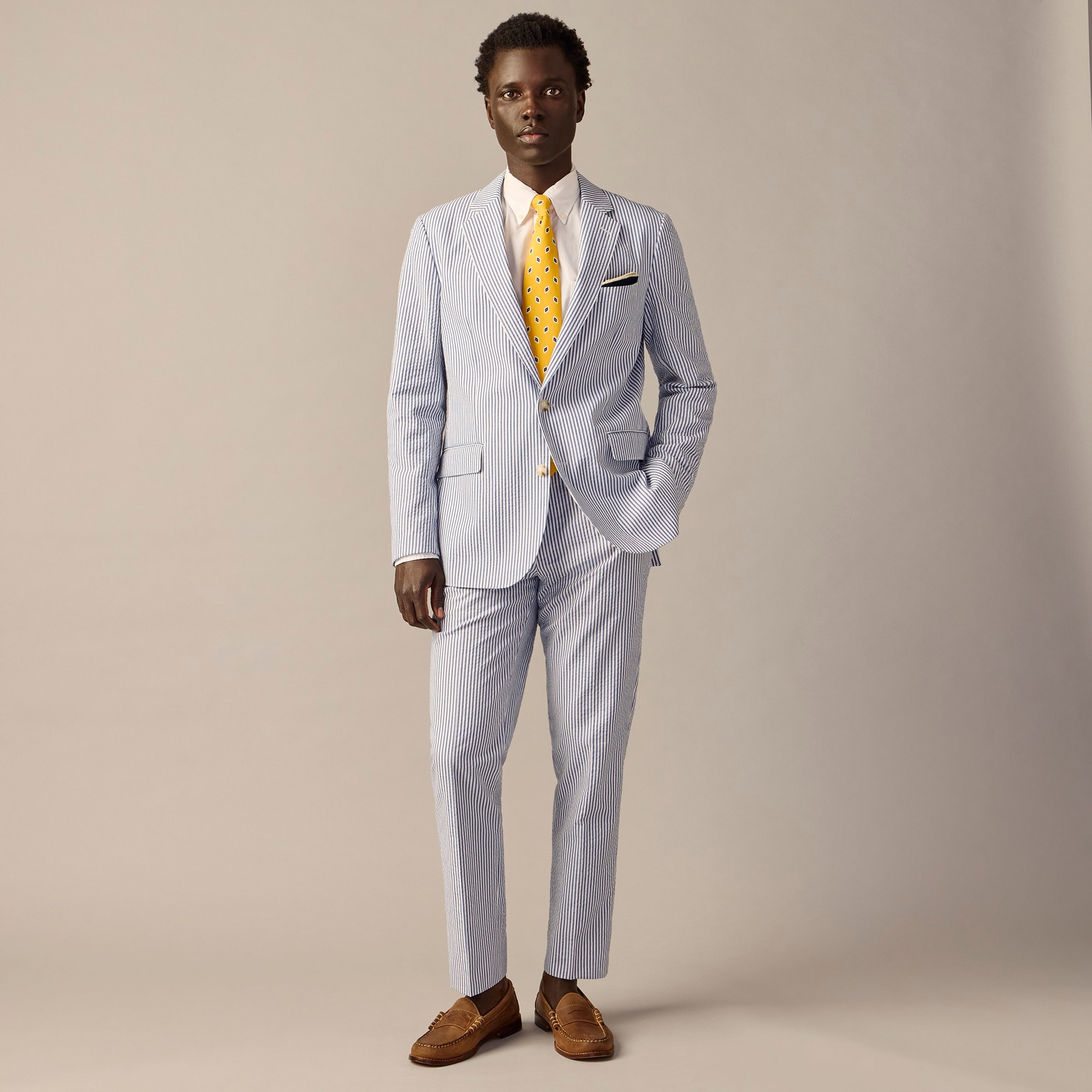 Jcrew Ludlow Slim-fit unstructured suit jacket in seersucker