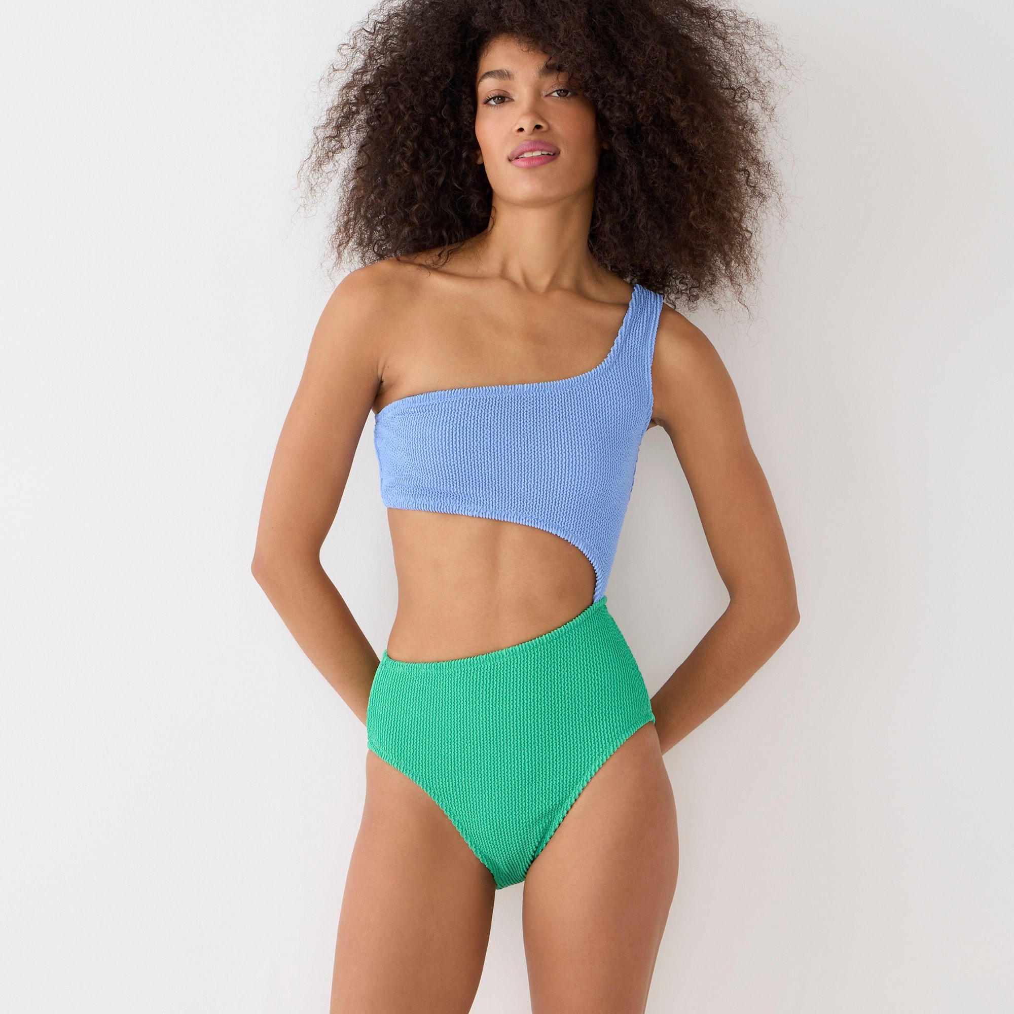 Jcrew Textured one-piece swimsuit with cutouts