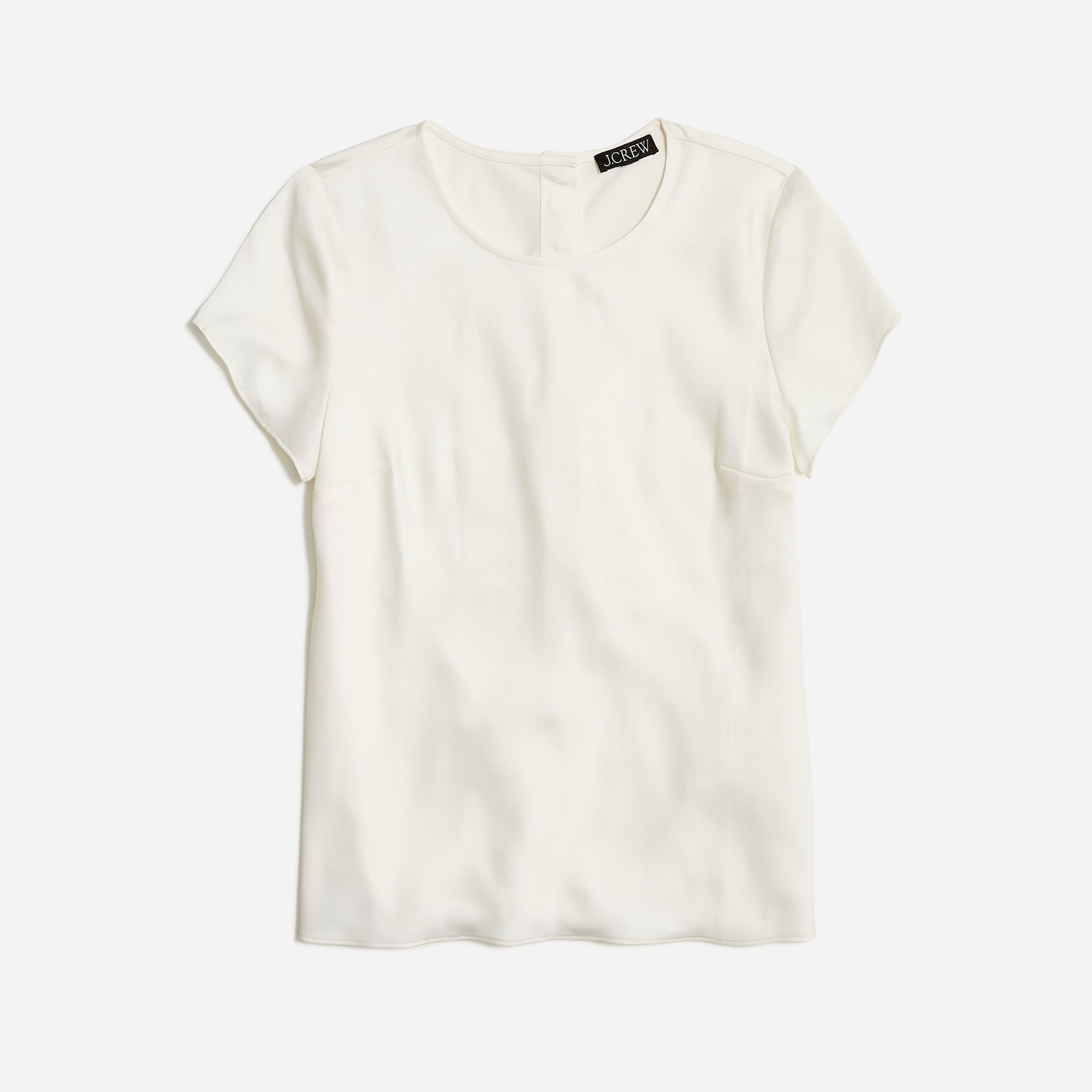 Jcrew Short-sleeve button-back top in everyday crepe