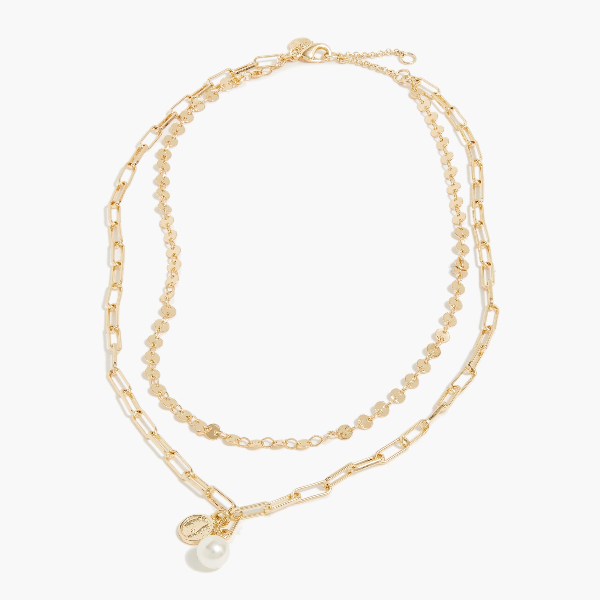 Jcrew Small coin and pearl layering necklace