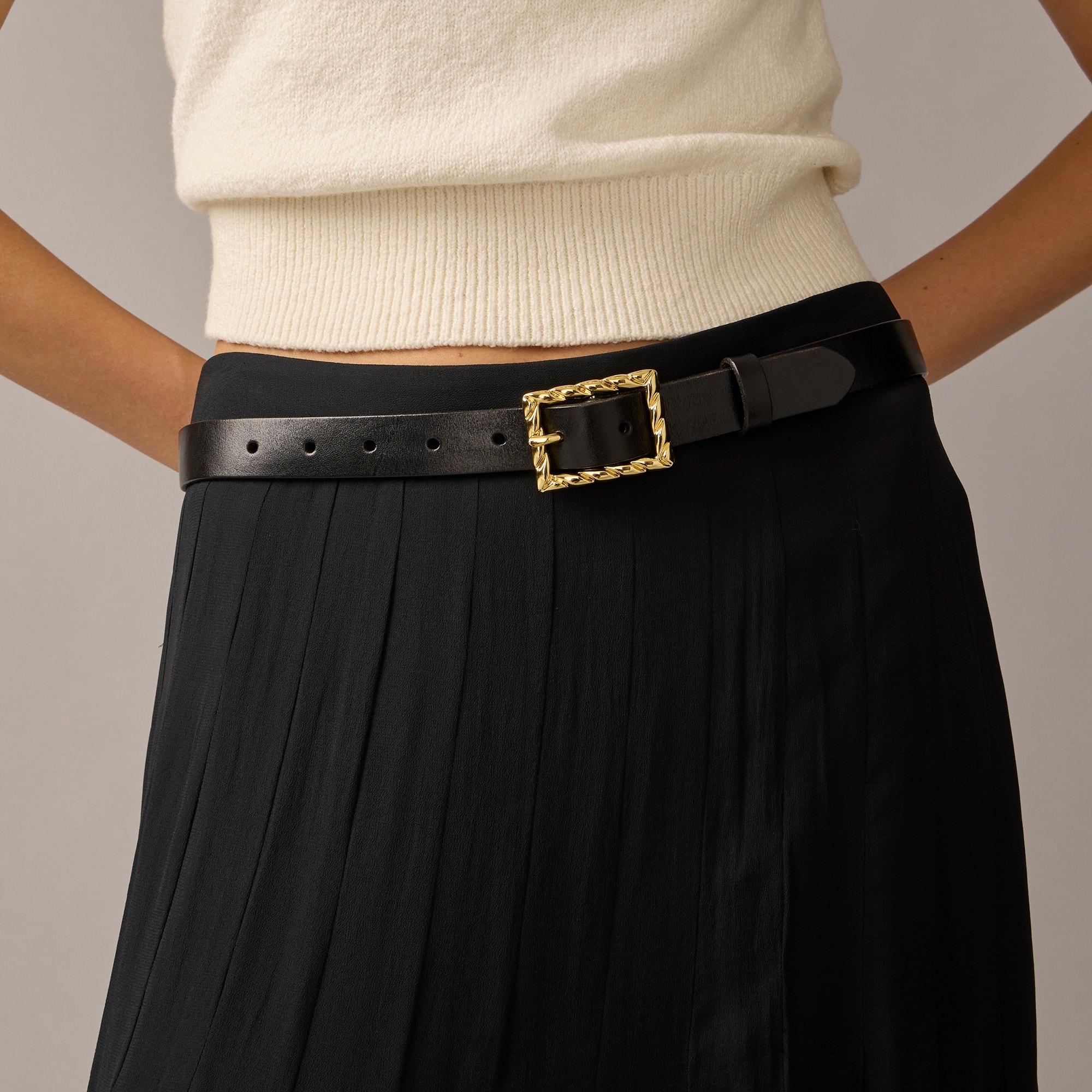 Jcrew Classic Italian leather belt with twisted buckle